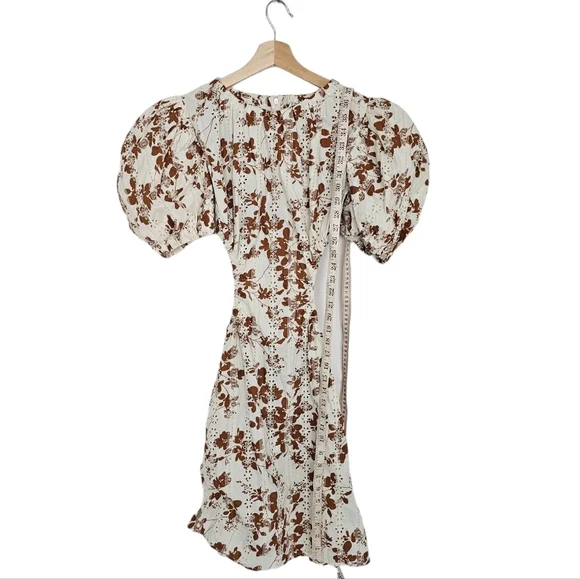Autum Adiegbo Ilona Dress Brown White Cutout Floral New With Tags Size 2 - Picture 5 of 10